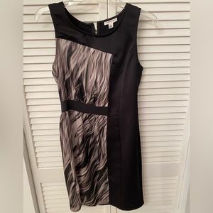 Black and grey silk Calvin Klein dress